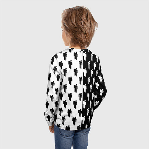 Детский лонгслив Borussia черно белые люди / 3D-принт – фото 4
