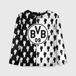 Лонгслив детский Borussia черно белые люди, цвет: 3D-принт