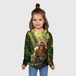 Лонгслив детский Лесная обезьянка, цвет: 3D-принт — фото 2