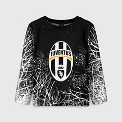 Лонгслив детский Ювентус белые деревья, цвет: 3D-принт