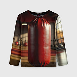 Детский лонгслив Боксёрский мешок в спортзале