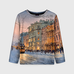 Лонгслив детский Зимний Санкт-Петербург, цвет: 3D-принт