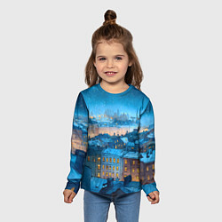 Лонгслив детский Крыши зимнего Питера, цвет: 3D-принт — фото 2