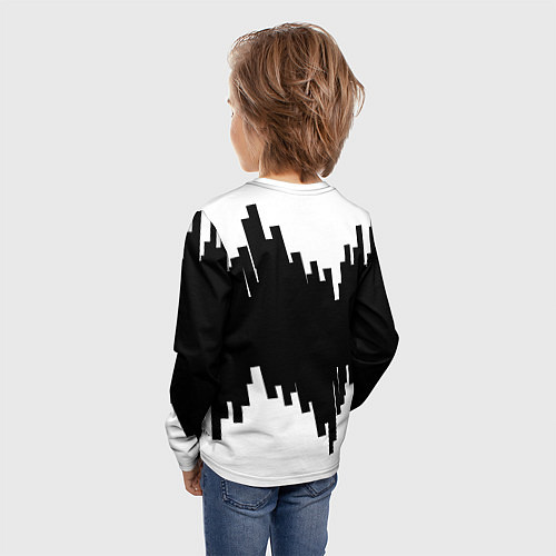 Детский лонгслив Реал Мадрид белая геометрия / 3D-принт – фото 4