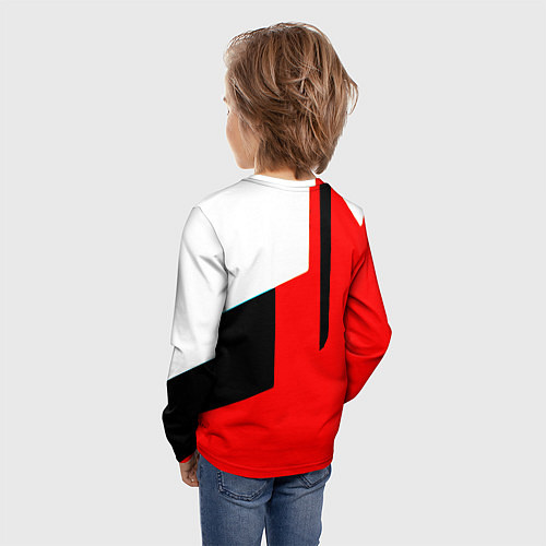 Детский лонгслив Арсенал геометрия спорт / 3D-принт – фото 4