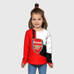 Лонгслив детский Арсенал геометрия спорт, цвет: 3D-принт — фото 2