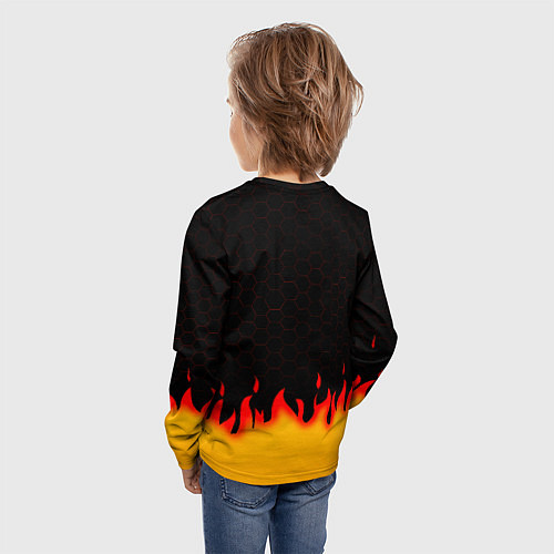 Детский лонгслив Liverpool огонь спорт / 3D-принт – фото 4