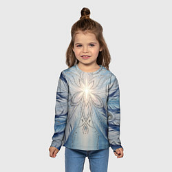 Лонгслив детский Ледяной перьевой орнамент со светом, цвет: 3D-принт — фото 2