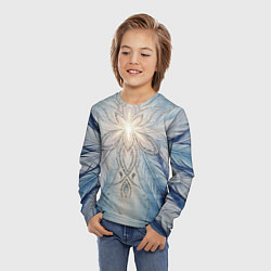 Лонгслив детский Ледяной перьевой орнамент со светом, цвет: 3D-принт — фото 2