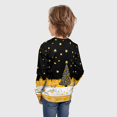 Детский лонгслив Красная огненная лошадь панк 2026 / 3D-принт – фото 4