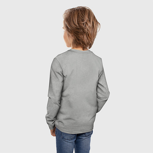 Детский лонгслив Белый котик / 3D-принт – фото 4