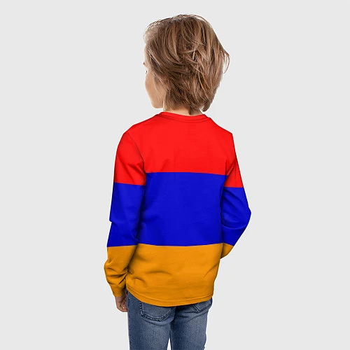 Детский лонгслив Герб и флаг Армении / 3D-принт – фото 4