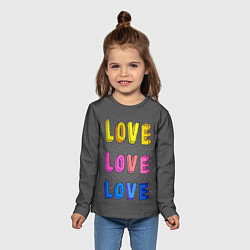 Лонгслив детский Love Love Love, цвет: 3D-принт — фото 2