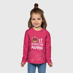 Лонгслив детский Её величество Марина, цвет: 3D-принт — фото 2