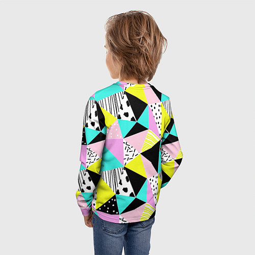 Детский лонгслив Треугольнички / 3D-принт – фото 4