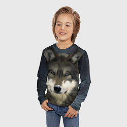 Лонгслив детский Зимний волк, цвет: 3D-принт — фото 2