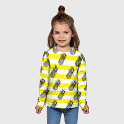 Лонгслив детский Ананасы 24, цвет: 3D-принт — фото 2