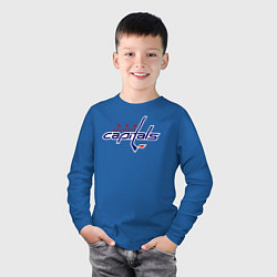 Лонгслив хлопковый детский Washington Capitals, цвет: синий — фото 2