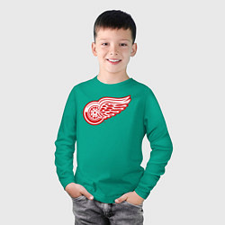 Лонгслив хлопковый детский Detroit Red Wings, цвет: зеленый — фото 2