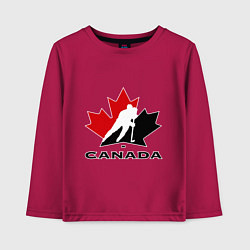 Лонгслив хлопковый детский Canada, цвет: маджента