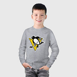 Лонгслив хлопковый детский Pittsburgh Penguins: Malkin 71, цвет: меланж — фото 2