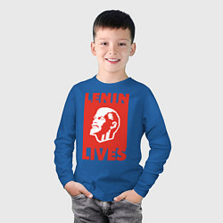 Лонгслив хлопковый детский Lenin Lives, цвет: синий — фото 2