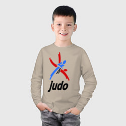 Лонгслив хлопковый детский Judo Emblem, цвет: миндальный — фото 2