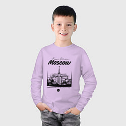 Лонгслив хлопковый детский Moscow State University, цвет: лаванда — фото 2