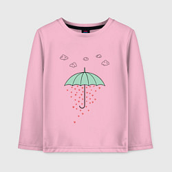 Лонгслив хлопковый детский Любовный дождик, цвет: светло-розовый
