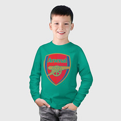 Лонгслив хлопковый детский Arsenal FC, цвет: зеленый — фото 2