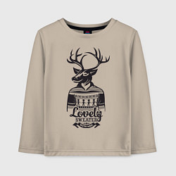 Лонгслив хлопковый детский Lovely Sweater: with men, цвет: миндальный