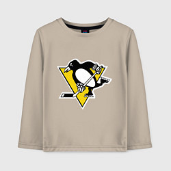 Лонгслив хлопковый детский Pittsburgh Penguins, цвет: миндальный