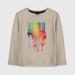 Лонгслив хлопковый детский Color zebra, цвет: миндальный