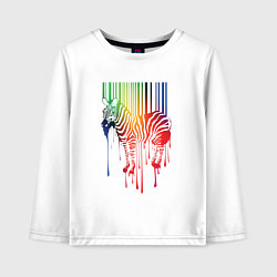 Лонгслив хлопковый детский Color zebra, цвет: белый