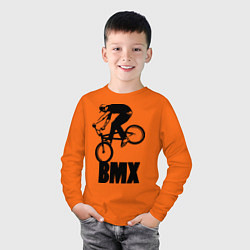 Лонгслив хлопковый детский BMX 3, цвет: оранжевый — фото 2