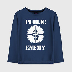 Лонгслив хлопковый детский Public Enemy, цвет: тёмно-синий