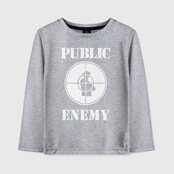 Лонгслив хлопковый детский Public Enemy, цвет: меланж