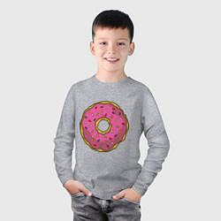 Лонгслив хлопковый детский Сладкий пончик, цвет: меланж — фото 2