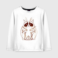 Лонгслив хлопковый детский Кот да Винчи, цвет: белый