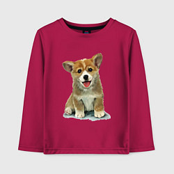 Лонгслив хлопковый детский Песик коржик, цвет: маджента