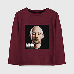 Лонгслив хлопковый детский Moby: Porcelain, цвет: меланж-бордовый