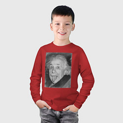 Лонгслив хлопковый детский Энштейн дурачится, цвет: красный — фото 2