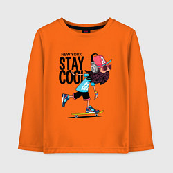 Лонгслив хлопковый детский Stay cool, цвет: оранжевый