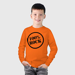 Лонгслив хлопковый детский 100% Rock, цвет: оранжевый — фото 2