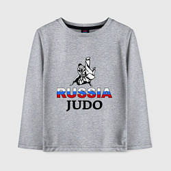 Лонгслив хлопковый детский Russia judo, цвет: меланж