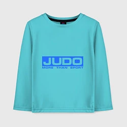 Лонгслив хлопковый детский Judo: More than sport, цвет: бирюзовый