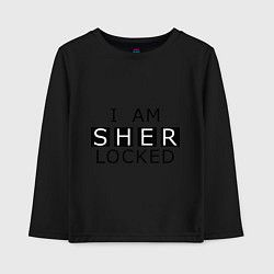 Лонгслив хлопковый детский I am Sherlocked, цвет: черный