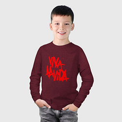 Лонгслив хлопковый детский Viva La Vida, цвет: меланж-бордовый — фото 2