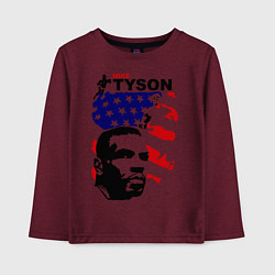 Лонгслив хлопковый детский Mike Tyson: USA Boxing, цвет: меланж-бордовый