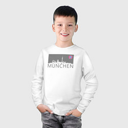 Лонгслив хлопковый детский Bayern Munchen - Munchen City grey 2022, цвет: белый — фото 2
